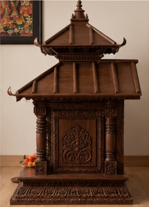Traditional Nepali Style Wooden Pooja Temple/Mandir High Quality Customized Big Size HandmadeNaplies Solid Wood <b>Mandirs</b> For Home - Product Image 3