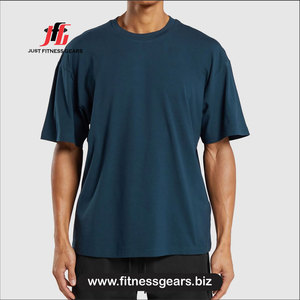 T-shirt à manches courtes pour homme, couleur unie, col rond, coupe classique, décontracté, 100% polyester, bleu, respirant, jersey tricoté - Product Image 4