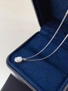 Collar con Colgante de Diamante Ovalado Cultivado en Laboratorio, Color D-E-F, Claridad VVS-VS, Joyería Fina Sostenible, Regalo para Ella - Product Image 5