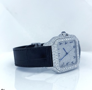 Reloj Mecánico Cuadrado Personalizado de 20 mm con Correa de Acero Inoxidable, Esfera Árabe, Cronógrafo de Moissanita, Reloj de Diamantes, Estilo Antiguo para Hombre - Product Image 2