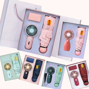 Souvenirs de mariage estivaux promotionnels : Ensemble cadeau mini éventail et parapluie personnalisé avec logo d'entreprise pour invités, idéal pour les anniversaires et fêtes. - Product Image 6