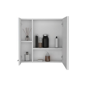 Armadietto per medicinali Prague a porta singola con quattro ripiani interni, finitura bianca - Ripiani per bagno - Product Image 5