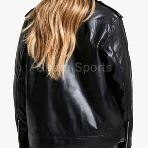 New Arrival Manufactory High Quality Custom Logo Street Wear Jacket Winter fashion Women Leather Jacket For Online sale - Product Image 3