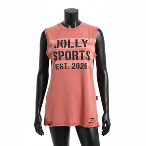 เสื้อกล้ามผู้หญิง ผ้าคอตตอนเจอร์ซีย์พรีเมียม สีคอรัลพีช เนื้อผ้านุ่ม พิมพ์ลายสกรีน โลโก้สั่งทำ เสื้อผ้าฝ้ายผู้หญิงแบบไม่มีแขน - Product Image 6