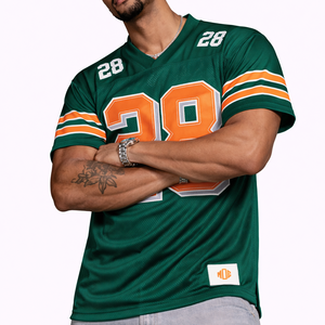 Jersey de Fútbol Americano de Malla Transpirable Verde para Hombre, Tendencia 2026, Uniforme de Equipo Personalizado con Logotipo, Fabricante OEM - Product Image 5