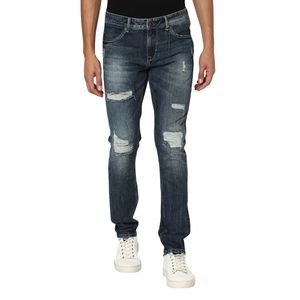 Men's High Waist Wide Leg <b>Jeans</b> Ripped Distressed Denim Trousers Heavy Abrasion Vintage Style Loose Fit Fashion Bottoms - Product Image 5