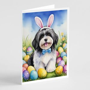 Whimsical A7 Size 5x7 Havanese <b>Easter</b> Egg Hunt Blank Note <b>Cards</b> <b>Pack</b> of 8 with Envelopes for Greeting Purpose - Product Image 1