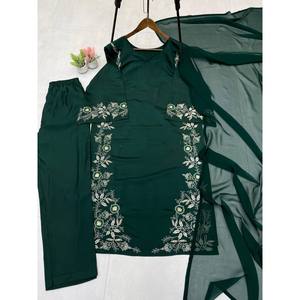 Hermosa ropa de fiesta para mujer Top-Bottom y Dupatta Set Elegante y elegante - Product Image 3