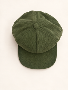 Casquette de baseball unisexe en velours côtelé vert à 5 panneaux, chapeau d'extérieur avec broderie montagne et forêt - Product Image 2