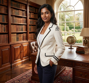 Blazer élégant de couleur unie pour femmes, idéal pour les occasions professionnelles, inspiré des fraternités et sororités grecques Delta Sigma et de la franc-maçonnerie. - Product Image 3