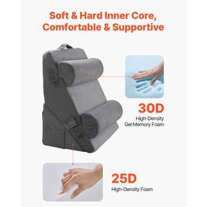 Juego de Cuñas Ortopédicas para Cama, 4 Piezas, Cojín Ajustable para Soporte Postoperatorio de Brazo, Pierna, Cuello y Hombro - Product Image 2