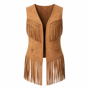 Proveedor Directo OEM de Chalecos de Gamuza con Flecos para Mujer, Personalizados y de Primera Calidad - Fabricante con MOQ Bajo - Product Image 1