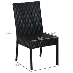 Sedie da Pranzo da Esterno in Rattan Bianco Crema con Comodi Cuscini per Uso in Patio - Product Image 3
