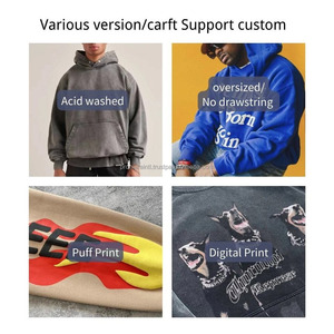 Custom Newest Fashion Full <b>Zip</b> up Fleece Eco-Friendly Heavyweight Cotton Blend Hoodie with Custom Logo 3D for for Men - Product Image 6