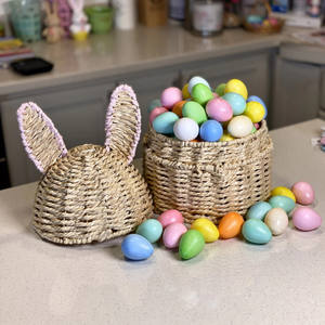 ตะกร้าหญ้าทะเลรูปกระต่ายน่ารักสำหรับห้องเด็ก – ตะกร้าเก็บของสานธรรมชาติ ขายส่งจากเวียดนาม - Product Image 1