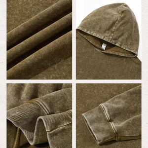 Sweat-shirt à capuche en velours côtelé pour homme, 100% coton, couleur unie, coupe classique, vêtements décontractés pour l'automne - Product Image 2