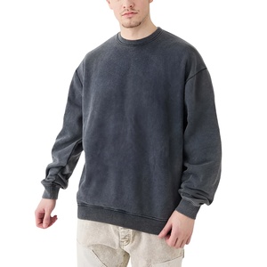 Sudadera con Capucha para Hombre, Estilo Vintage, Tejido Grueso, 100% Algodón, Lavado Ácido, Bordado Personalizado, Estilo Vintage, Lavado, Talla Grande, Básica - Product Image 1