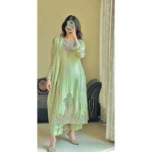 Conjuntos de Fiesta Elegantes para Mujer con Top, Pantalón y Dupatta - Product Image 3