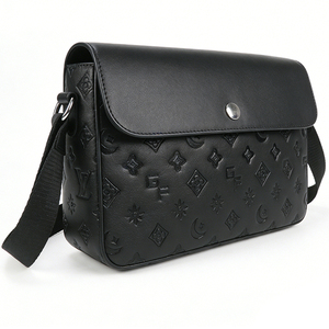Designer Men's Black Crossbody Bag Fashionable Trendy PU Material Waterproof High Quality Men's Chest Bag Support Custom Logo - Product Image 3