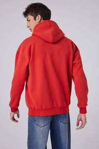 Sweat à capuche streetwear ample en coton tricoté de haute qualité pour homme, avec épaules tombantes et manches chauve-souris sur le devant - Product Image 4