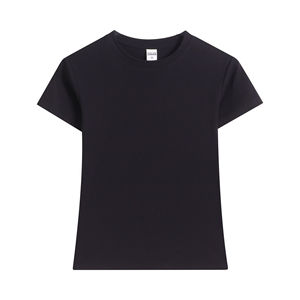 Camiseta Negra Premium de Punto Formal, Transpirable, Ajustada y Holgada, al por Mayor, Económica, para Primavera, Personalizable para Mujer - Product Image 2