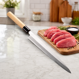 Oferta Especial: Cuchillo Japonés para Sashimi SAZ ENTERPRISES de 16 Pulgadas, Acero Inoxidable Forjado, Ecológico, Ambidiestro, Estilo Industrial, Mango de Madera - Product Image 6