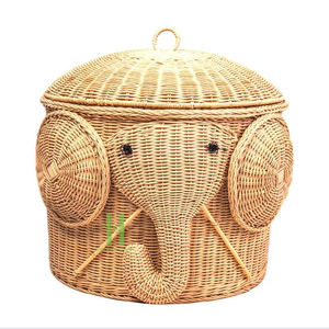 Eco-friendly HandWoven <b>Wicker</b> Hanging Multifunction <b>Storage</b> <b>Basket</b> Lid for Food Clothing Shoe Laundry Organization Wall Mounted - Product Image 6