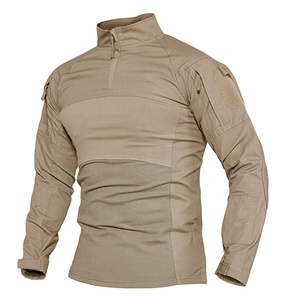 Venta al por mayor camiseta de los hombres 1/4 Zip Pullover al aire libre 100% poliéster transpirable de secado rápido en blanco de manga larga Camisetas para hombres - Product Image 2