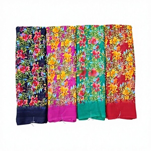 Elegante sari de georgette con blusa, tela suave, sari de diseñador, sari para ocasiones festivas, proveedor mayorista en línea, exportación al por mayor. - Product Image 1