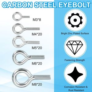 Pièces de fixation en acier OEM, crochet à œil pour mouton, haute qualité, zingué, certifié ISO 9001, marque HANLIX, taille personnalisée - Product Image 4