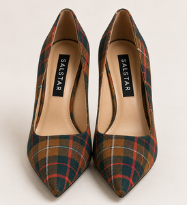 Escarpins à talons hauts élégants pour femmes, motif tartan écossais, pour mariage, design personnalisé, fournisseur en gros - Product Image 1