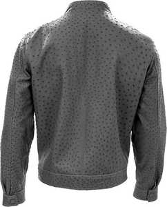 Chaqueta de Cuero para Hombre, Corte Ajustado, Piel de Vacuno Genuina con Grabado de Avestruz, Cuello Camisero, Cierre de Cremallera Resistente, Directo de Fábrica - Product Image 5