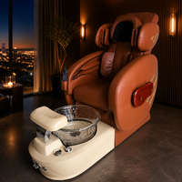 Fauteuil de pédicure robotisé avec bain de pieds en verre pour salon de manucure, salon de beauté, spa, mobilier commercial
