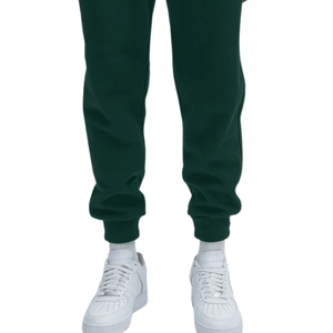 Pantalon de jogging personnalisé pour homme en molleton uni, coupe décontractée fuselée, taille à cordon de serrage, bas de pantalon à revers, Fournisseur en gros d'articles vestimentaires OEM - Product Image 5