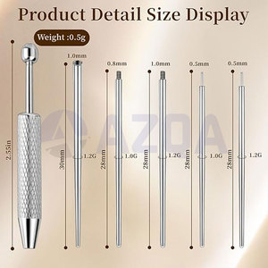 Stainless Steel Body Jewelry Taper And Ball Grabber Tool Set For 14G 16G 18G 20G Professional <b>Piercing</b> - Product Image 3
