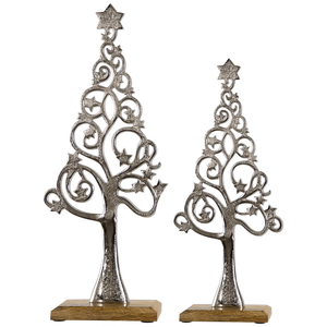 Elegant Silver Metal Christmas <b>Tree</b> <b>Ornament</b> Modern Handmade Design for Christmas Festival Home Interior Decoration At Low Price - Product Image 2