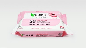 YUNIKU-toallitas naturales para bebé, toallitas de alta calidad para bebé, 20 toallitas sensibles, agua dulce, venta al por mayor - Product Image 2