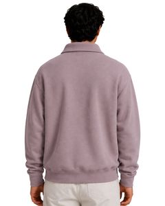 Sudadera con cremallera de un cuarto para hombre, morado claro, oversize, de forro polar, manga larga, estilo casual urbano, personalizada, de algodón grueso - Product Image 2
