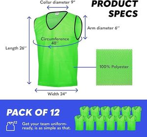 Talla única: Chalecos de entrenamiento de malla para fútbol, baloncesto – 7 opciones de color - Product Image 4