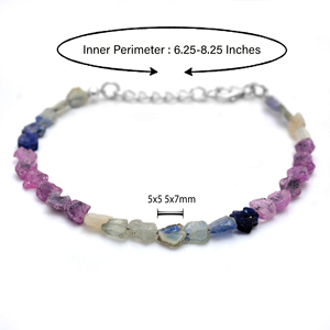 <b>Classic</b> Fashionable Women's Strand Bracelet 925 Sterling Silver Natural Multi Sapphire Gemstone Handmade Unique Design High - Product Image 2