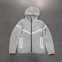 Nouvelle veste de survêtement zippée en molleton technique tricoté 3D imprimé, réfléchissante, en coton à couche d'air, pour homme, idéale pour l'hiver