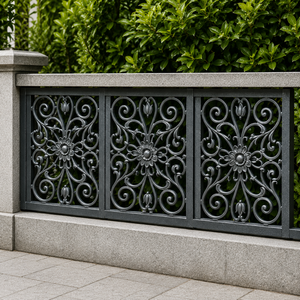 Cast Iron Decorative <b>Panel</b> Ornate Wrought Iron Scrollwork Floral Pattern Architectural Metal Insert Gate Fence <b>Window</b> Grill - Product Image 3
