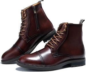 Bottes élégantes en cuir véritable avec fermeture éclair, confortables et de haute qualité, chaussures habillées décontractées pour hommes à prix de gros 2026 - Product Image 2
