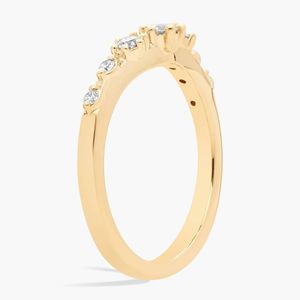 Anillo de Boda de Lujo para Mujer, Chapado en Oro de 14K, con Diamante Natural de Corte Redondo y Curvado - Product Image 2