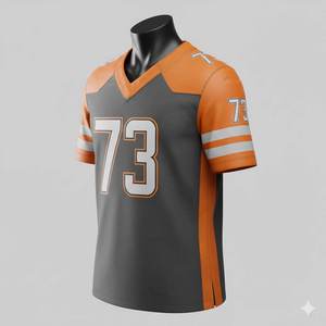 Venta al por Mayor de Camisetas de Fútbol Americano Personalizadas de Manga Corta, Alta Calidad, 100% Poliéster, Color Sólido, Ropa de Equipo, Colores Personalizados, Precios - Product Image 2