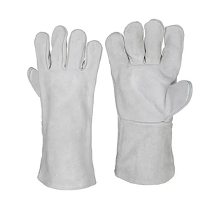 Gants en cuir de vachette pleine fleur de haute qualité, robustes, avec doublure en coton, protection industrielle des mains pour la construction et le barbecue - Product Image 1