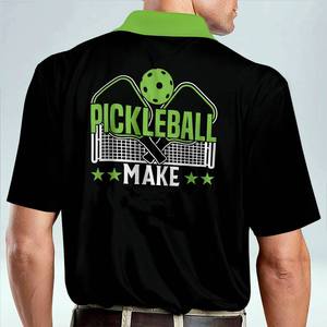 T-shirt unisexe à imprimé numérique personnalisé, écologique, pour pickleball, noir et vert, bloc de couleurs, anti-humidité, manches courtes, coupe classique - Product Image 2