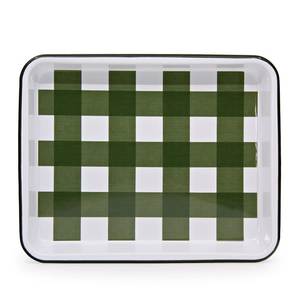 Plateau en émail de luxe fabriqué avec une finesse artisanale et une texture élégante, parfait pour servir à table et décorer la table. - Product Image 3