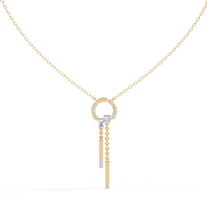 Round and Princess Lab Grown IGI <b>D</b>-E-F Diamond Pendant with Chain in Gold Rose Gold White Gold and Sterling Silver Jewelry - Product Image 1