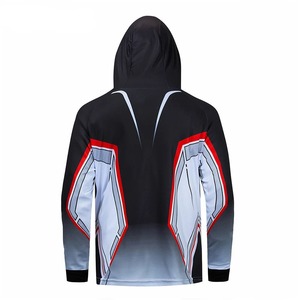Chaqueta de Pesca con Capucha Blanca para Hombre con Estampado de Tiburón UPF 50 Protección Anti UV Cierre de Cremallera Ropa para Exteriores - Product Image 6